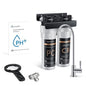 Under Sink Alkaline Water Filter with Faucet, 2-Stage Water Filter System Reduces Heavy Metals, Chlorine, Sediment, Improves pH and Taste, Remineralization, NSF 42&53 Certified