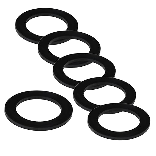 6PCS Sealing Ring for Kitchen Sink Filter, Flat Rubber Gasket for Drain Pipe, Gasket for Waste Pipe, 1.97-inch Drain Pipe, Siphon Pipe for Sink Odor Collector, 50mm Inclined Sliding Joint Rubber Ring