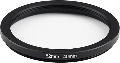 52mm Lens to 46mm Camera Lens Adapter 52mm to 46mm Step Down Ring Adapter Ring for All Brands of UV ND CPL, with Premium Lens Wiping Cloth 2 Pack (52mm-46mm)