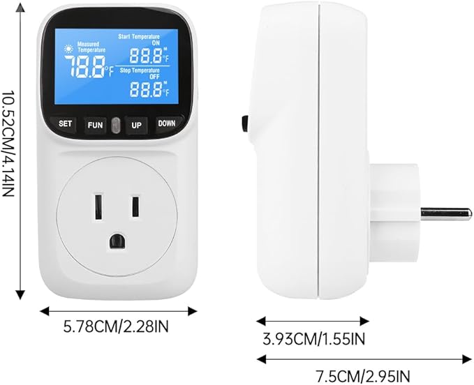 Diymore Digital Thermostat Controller, 1800W 120V/15A, -104°F to 210°F, Heating & Cooling Mode for Incubator, Greenhouse, Reptile Tank, Pool
