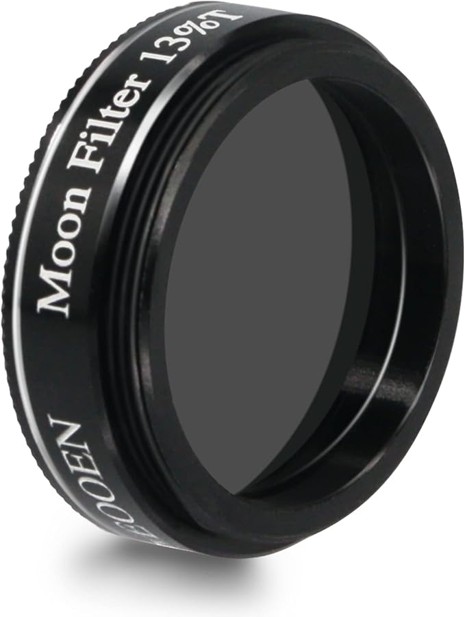 1.25" Moon Filter for Telescope – ND96 Neutral Density, 13% Transmission, Reduces Lunar Glare