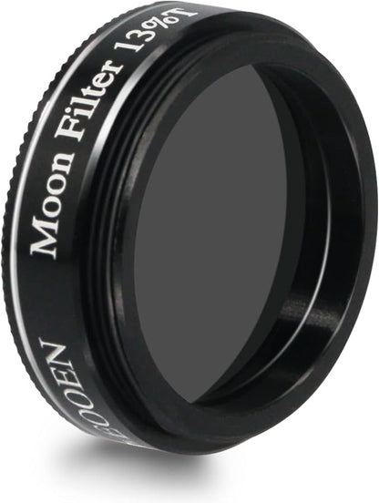 1.25" Moon Filter for Telescope – ND96 Neutral Density, 13% Transmission, Reduces Lunar Glare