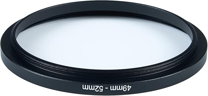 49mm to 52mm Step-Up Ring Filter Adapter for All Brands UV ND CPL Metal Ring Step-Up Rings Adapter Filter (49mm-52mm)