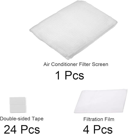 PATIKIL 47" x 39" Air Conditioner Air Filter Material, Plastic Dustproof Filtering Screen with Filtration Film for Air Conditioning, White