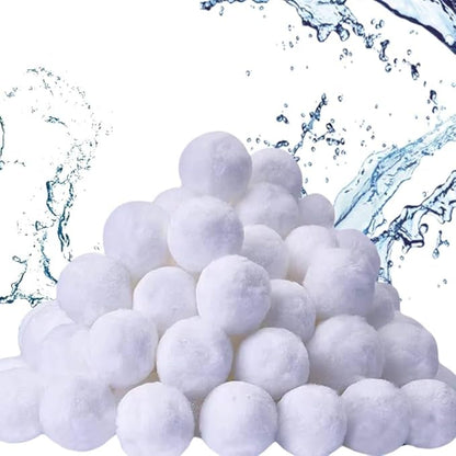 1.5 lbs Pool Filter Balls for Sand Filter, Reusable Pool Sand Filter Balls, Efficient Pool Fiber Filter Balls, Blue Filter Media Balls for Pool (Equals 55lbs Pool Filter Sand) (1, White)