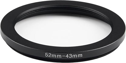 52mm Lens to 37mm Camera Lens Adapter 52mm to 37mm Step Down Ring Adapter Ring for All Brands of UV ND CPL, with Premium Lens Wiping Cloth 2 Pack (52mm-37mm)