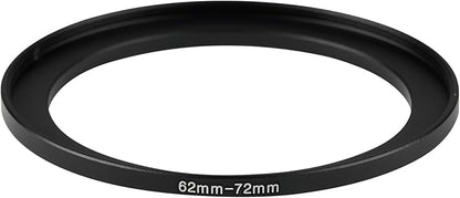 62-72mm Metal Step-Up/Down Ring Adapter Compatible with Mirrorless Cameras DSLR Lens, UV CPL ND Filter Thread Converter, Black