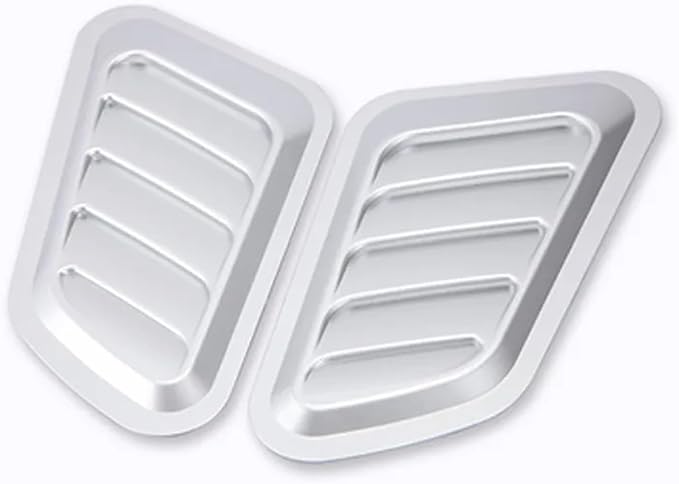 Car Air Flow Intake Hood Scoop Vent Bonnet Cover Decorate Car Accessories Compatible With BMW 2PCs Universal ABS(Silver)