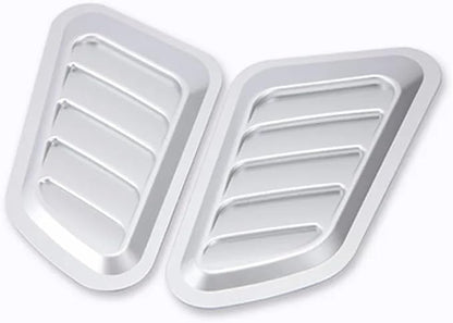 Car Air Flow Intake Hood Scoop Vent Bonnet Cover Decorate Car Accessories Compatible With BMW 2PCs Universal ABS(Silver)