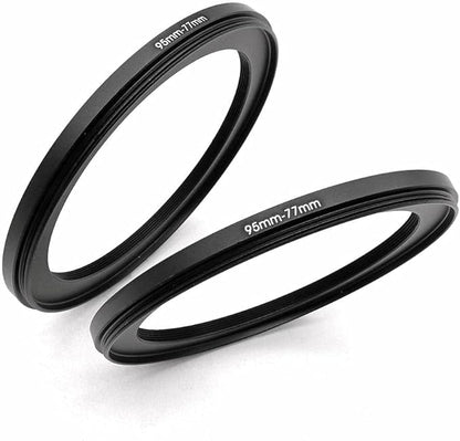 95 to 77mm Metal Step Rings, 95mm to 77mm Step Down Ring Filter Ring Adapter for 95mm Camera Lens & 77mm UV CPL ND Filters Hoods Caps LingoFoto