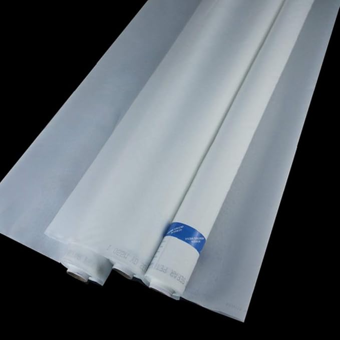 Silk Screen Printing Mesh, 100/110/120/140/160/180/200/250/300Mesh, White Yellow for Screen Printing Machine Equipment Accessories, Filter Painting, Polyester Fabric (180M/72T White)