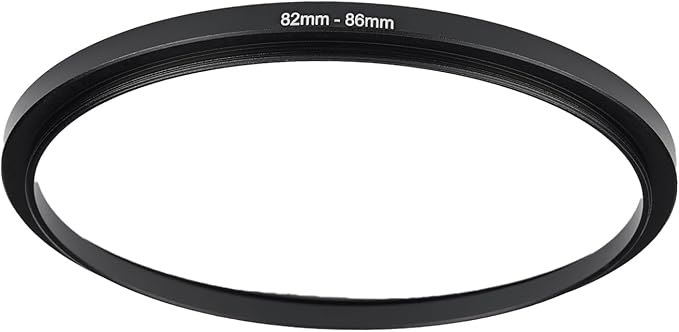 82mm to 86mm Step-up Adapter Rings Filter Adapter Black Metal Step Down Filter Ring Adapter Compatible with All Brand UV CPL ND Camera Lens Filter Stepping Rings (82mm-86mm)