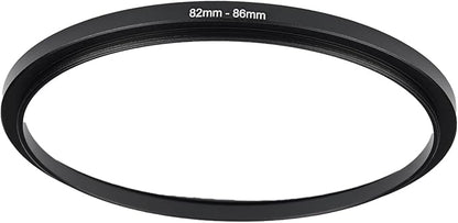 82mm to 86mm Step-up Adapter Rings Filter Adapter Black Metal Step Down Filter Ring Adapter Compatible with All Brand UV CPL ND Camera Lens Filter Stepping Rings (82mm-86mm)