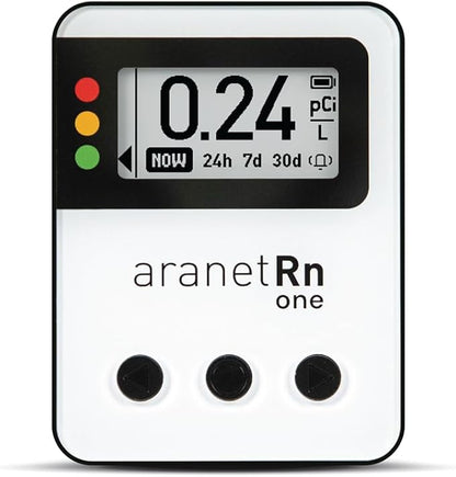 Radon One – Fast Home Radon Gas Detector with 10-Minute Response, E-Ink Display, Battery Powered, Portable Real-Time Radon Monitor for Basements & Indoor Air Monitoring (White)