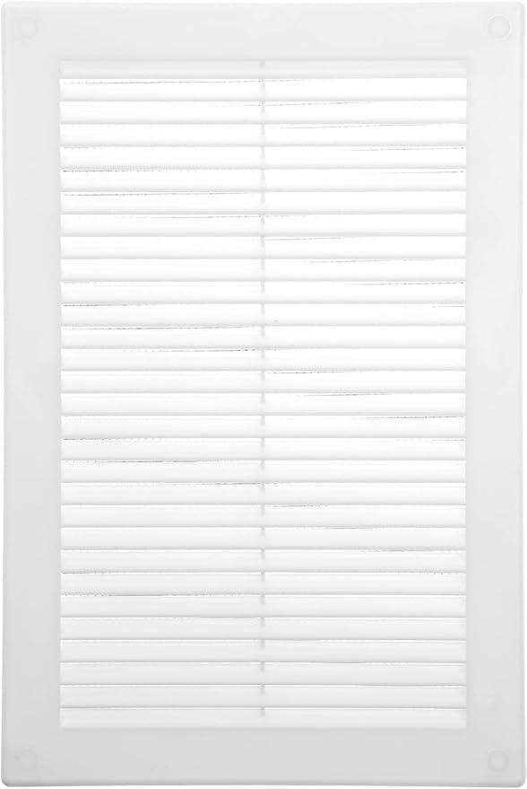 Vent Systems 8'' x 12'' Inch White Soffit Vent Cover - Pack of 100 - Flat Square Air Vent Louver - Grille Cover - Built-in Insect Screen - HVAC Vents for Bathroom, Home Office, Kitchen 8x12 Inch