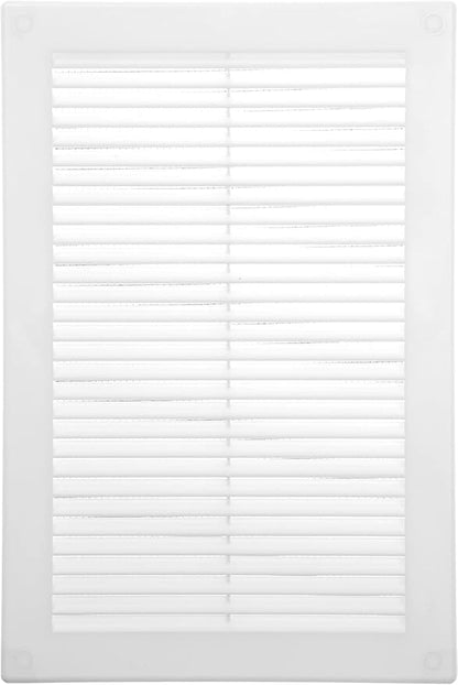 Vent Systems 8'' x 12'' Inch White Soffit Vent Cover - Pack of 100 - Flat Square Air Vent Louver - Grille Cover - Built-in Insect Screen - HVAC Vents for Bathroom, Home Office, Kitchen 8x12 Inch