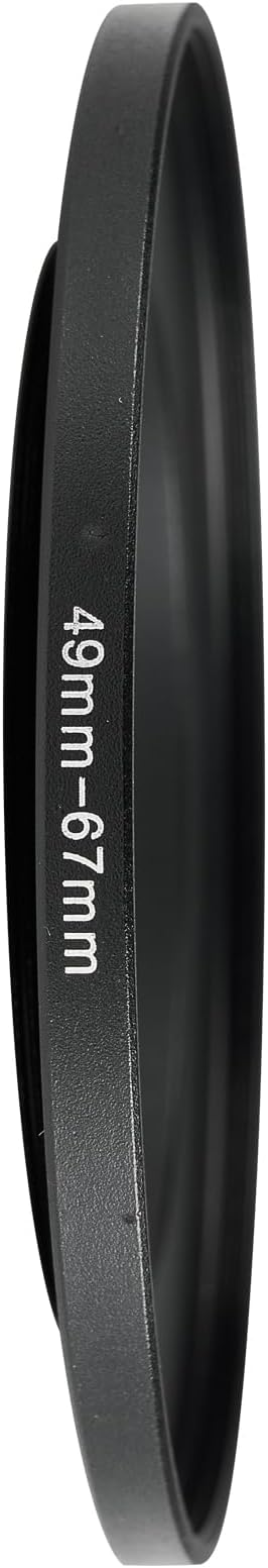 49-67mm Metal Step-Up Ring Adapter Compatible with Mirrorless Cameras DSLR Lens, UV CPL ND Filter Thread Converter, Black