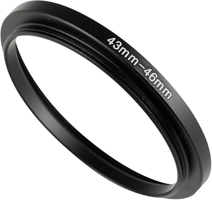 43-46mm Metal Step-Up Ring Adapter Compatible with Mirrorless Cameras DSLR Lens, UV CPL ND Filter Thread Converter, Black