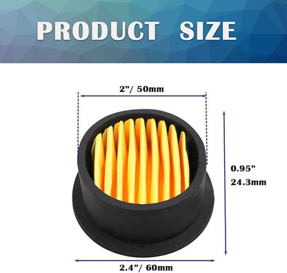 6PCS Air Compressor Replacement Filter Elements for 1/2'' 1/4" 3/8"Air Compressor Intake Paper Filter Sound Muffler Accessories for Generators, Blowers, Exhaust Ports HE015