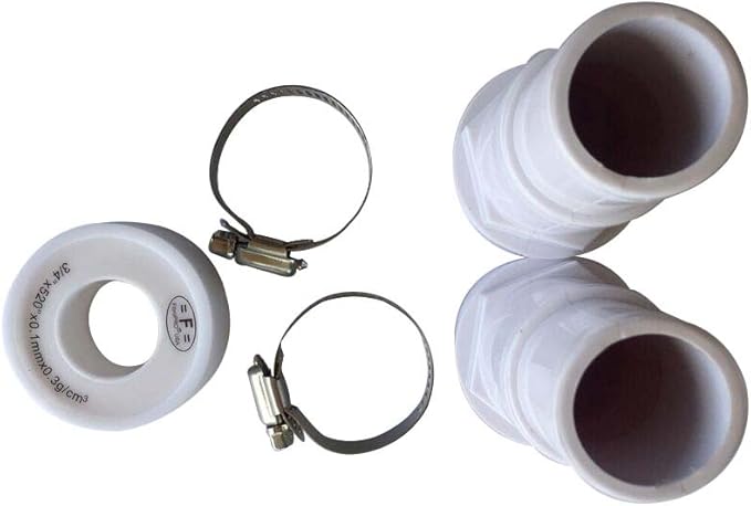 FibroPool Professional Pool Filter Hose Replacement Kit – 1.5" 6 Foot Hose 2 Pack with Reinforced Cuffs, Adapters, Clamps & PTFE Tape – Durable, Leak-Resistant, Universal Compatibility