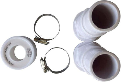 FibroPool Professional Pool Filter Hose Replacement Kit – 1.5" 6 Foot Hose 2 Pack with Reinforced Cuffs, Adapters, Clamps & PTFE Tape – Durable, Leak-Resistant, Universal Compatibility
