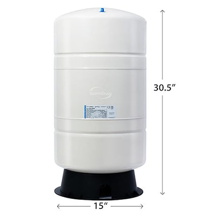 iSpring T20M 20 Gallon Pre-Pressurized Tank for Reverse Osmosis (RO) Systems with 14 gallons of Water Storage Capacity, White