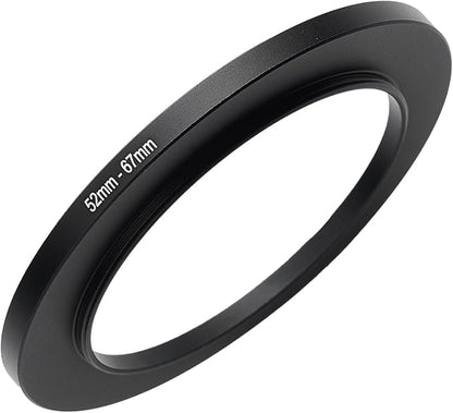 52mm to 67mm Step-up Adapter Rings Filter Adapter Black Metal Step Down Filter Ring Adapter Compatible with All Brand UV CPL ND Camera Lens Filter Stepping Rings (52mm-67mm)