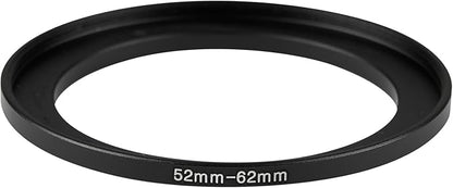 52-62mm Metal Step-Up/Down Ring Adapter Compatible with Mirrorless Cameras DSLR Lens, UV CPL ND Filter Thread Converter, Black