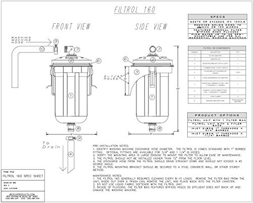 Filtrol Lint Filter | Washing Machine Filter | Microfibers | Septic
