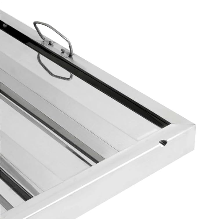 Soro Essentials- 16" W x 25" H Stainless Steel Commercial Kitchen Hood Filter with Handles- Hood Filters Range Hood Filter Range Hood Baffle Grease Filter for Restaurant Kitchen Exhaust Hoods