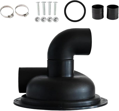Vacuum Dust Separator Cyclone Cover with Elbow Chipboard, Black