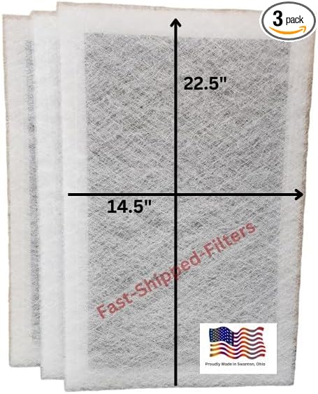 Fast-Shipped-Filters 3 Pack 16x25 Replacement Filter Pads Compatible with Dynamic Air Cleaner Refill White Actual Filter Size 14.5"x22.5"