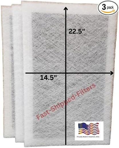 Fast-Shipped-Filters 3 Pack 16x25 Replacement Filter Pads Compatible with Dynamic Air Cleaner Refill White Actual Filter Size 14.5"x22.5"