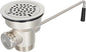 3-1/2 Inch Commercial Sink Drain with Lever Handle Kitchen Sink Opening Waste Drain Valve Stopper Prevents Sink Clogged Overflow for 1/2/3 Compartment Sink Style Drains