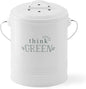 Barnyard Designs Compost Bin for Kitchen Counter - 1.2 Gallon Countertop Composter with Extra Smell-Absorbing Filters and Inner Bucket for Easy Cleaning - Food Waste Bin for Kitchen with Lid (White)