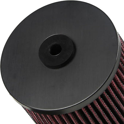 2.75 Inch 70 mm High-Flow Air Filter, Reusable Cone Cold Air Intake, High Performance, Washable, Clamp-On Car High Flow Air Kit, Flange Diameter: 2.75 Inch, Filter Height: 7.3 Inch, Red