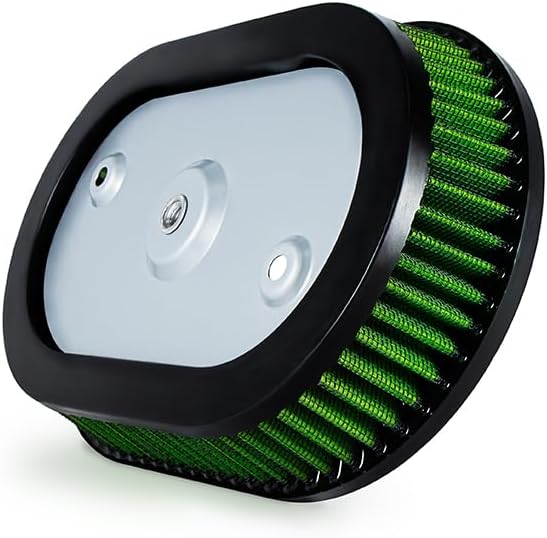 High-Flo Replacement Air Filter Element For Ventilator - Milwaukee-Eight Engine '18-later Softail and '17-later Touring and Trike Models Equipped with 114 Air Cleaner (Green 114 Air Cleaner)