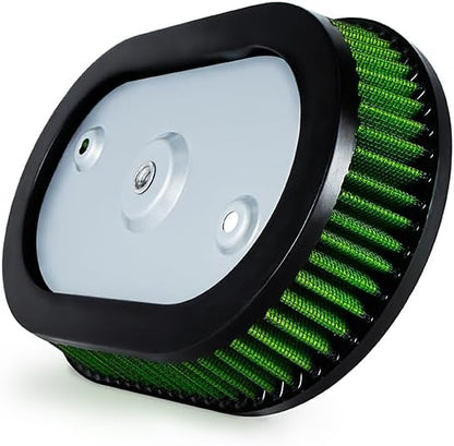 High-Flo Replacement Air Filter Element For Ventilator - Milwaukee-Eight Engine '18-later Softail and '17-later Touring and Trike Models Equipped with 114 Air Cleaner (Green 114 Air Cleaner)