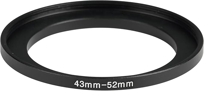 43-52mm Metal Step-Up Ring Adapter Compatible with Mirrorless Cameras DSLR Lens, UV CPL ND Filter Thread Converter, Black