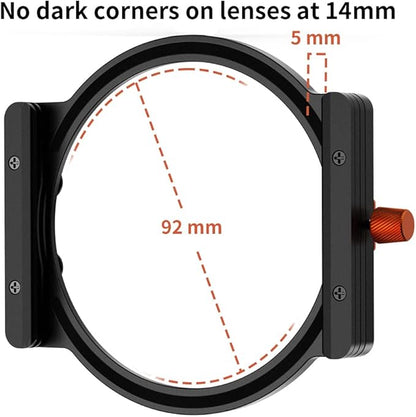 K&F CONCEPT Metal Filter Holder + 8 Filter Adapter Rings (49/52/58/62/67/72/77/82mm) for Square Lens Filter