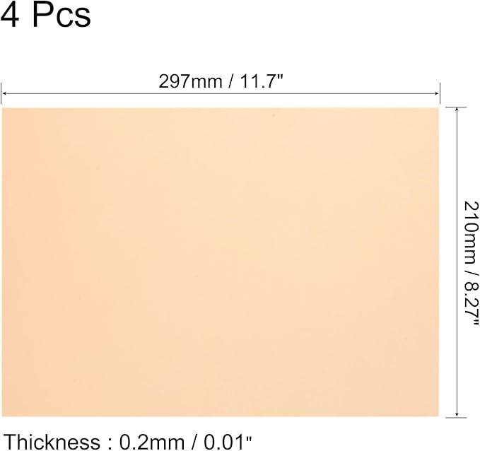 uxcell 4Pcs A4 Gel Light Lighting Filter Overlay Transparent Color Correction Plastic Vinyl PVC Sheets Photography Television Fluorescent Orange,0.2mm