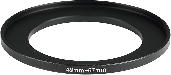 49-67mm Metal Step-Up Ring Adapter Compatible with Mirrorless Cameras DSLR Lens, UV CPL ND Filter Thread Converter, Black