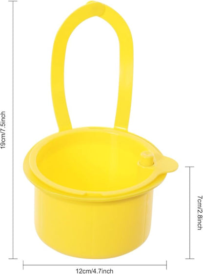 JOMCYDM Kitchen Sink Basket, Faucet Hanging Draining Basket, Kitchen Waste Catcher Hands-Free Press to Empty, Prevents Clogs & Messy Scraping (Yellow)