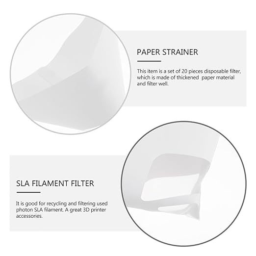 30Pcs Disposable Photosensitive Resin Strainer Funnel 3D Printer Accessories Consumable Paper Filter for SLA Resin Printing with 3pcs (10Pcs Each)