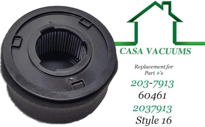 2 32R9 Filters for Bissell Power Force - Helix Turbo - Powergroom - Easy Vac Bagless Upright Vacuum Cleaner. Inner and Outer Circular Filter Set. Part # 203-7913 60461 2037913 Style 16