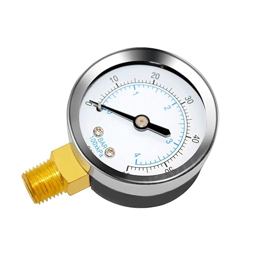 Joywayus Pressure Gauge 0 to 60 PSI Brass 1/4" Male NPT Thread Lower Mount, Multiple Function