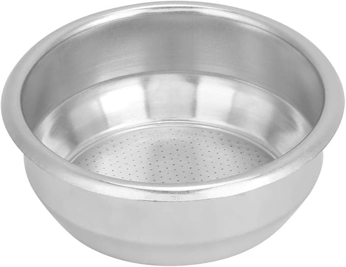 Fdit 58mm Stainless Steel Coffee Filter Basket Single Layer Double Doses Filter Coffee Machine Replacement Parts