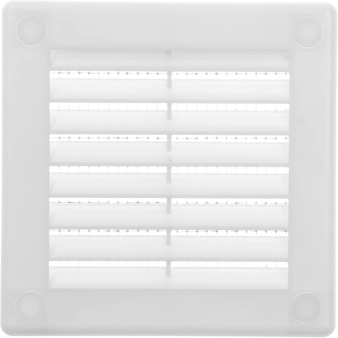 Vent Systems 3" x 3" White Plastic Soffit Vent Cover - 2 Pack - Durable Flat Square Air Vent Grille with Built-in Mesh – Weather Resistant Ventilation Grill for Wall or Ceiling – Indoor & Outdoor