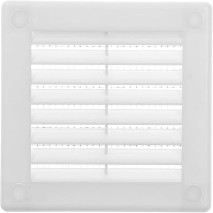 Vent Systems 3" x 3" White Plastic Soffit Vent Cover - 2 Pack - Durable Flat Square Air Vent Grille with Built-in Mesh – Weather Resistant Ventilation Grill for Wall or Ceiling – Indoor & Outdoor