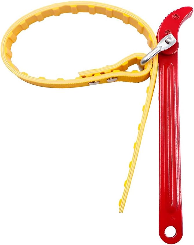 AUCELI Belt Type Oil Filter Wrench, Adjustable Strap and Steel Handle Removal Hand Tools Engine Box Motorcycle, Multi-Purpose Auto Car Repair Spanner, Universal Extractor Tool for Oil Filter and Pipe
